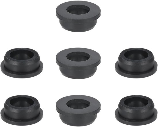 Silicone Rubber Washer - 7 Pcs - 1-1/4 Inch (31mm) Drill Hole - 13/16" (20mm) Inner Diameter - Top Hat Wire Seal Rubber Plugs voor Wiring Irrigation System Firewall - Zwart van Merkloos