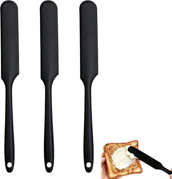 Silicone Spatel Set 3-dlg, Hittebestendig tot 315°C, Ideaal voor Dee