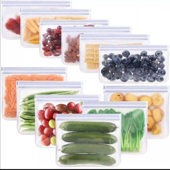 Silicone Voedsel Opslag zakjes-Herbruikbare zakjes-Lekvrij Containers-Vriezer Zak-Tassen Keuken Organizer-Top Ziplock Tassen 26x20cm van Merkloos