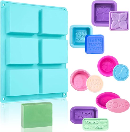 siliconen, 7 stuks, siliconen vorm, zeepset voor handgemaakte zeepmaken, doe-het-zelf zeep, cake, bakken, chocolade, biscuit