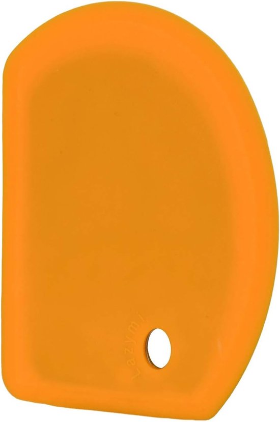 Siliconen Deeg Schraper Cutter, Groot (15.2 × 10.9 cm) Multifunctionele Gebak Schraper Anti-Stick, Food Grade Kom Schraper Spatel Bench Tool Voor Het Bakken Van Brood Maken(Oranje)