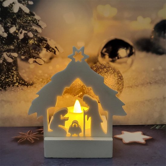 Siliconen gietvorm, kerststal set siliconen vormen gietvormen kaarshouder, kerststal gietvormen om te gieten, kerstkribbe siliconen vormen voor kaarsen, handwerk, tafeldecoraties (stijl B)