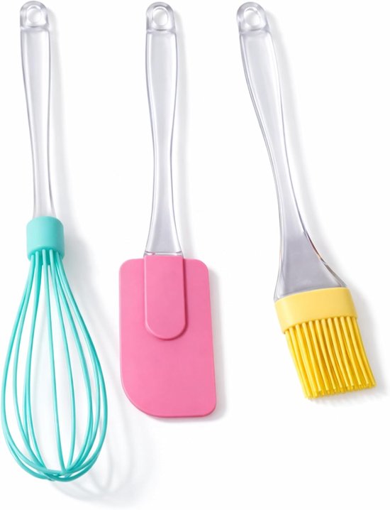 - Siliconen keukengerei set - Garde, spatel en borstels - Set van 3 gebak en keukenaccessoires