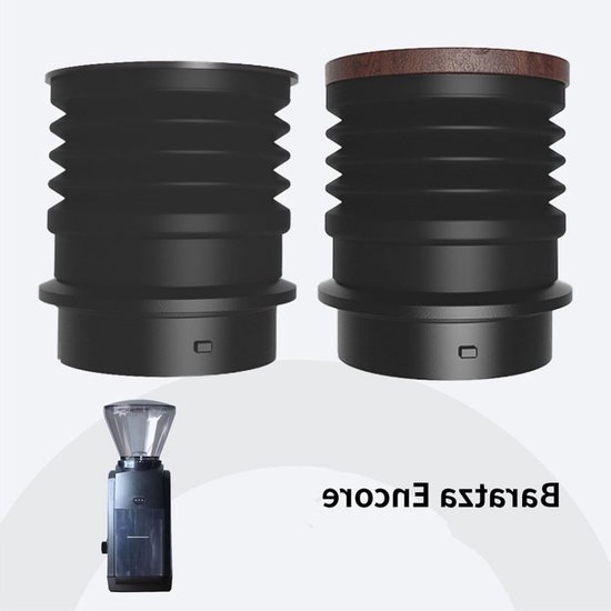 Siliconen Koffiefunnel en Blazer voor het Verzamelen van Koffiedik met Houten Deksel voor Koffiemolen van Merkloos