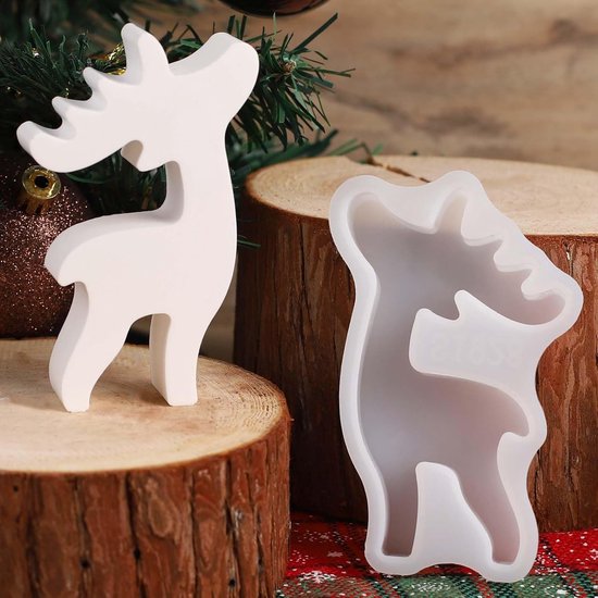 Siliconen mal Kerstmis eland hert kaarsvormen gieten hanger fabricagevormen
