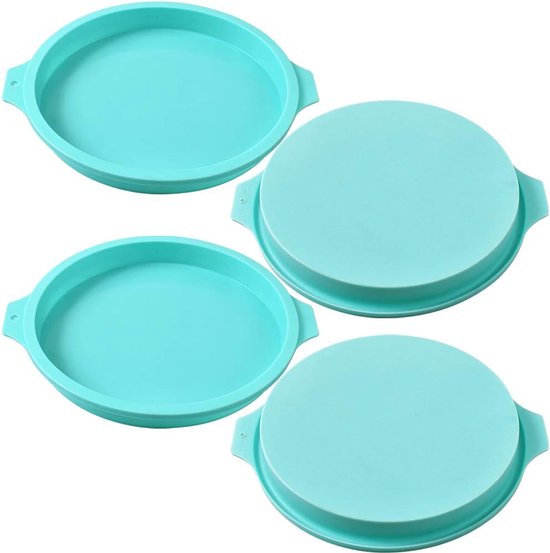Siliconen ronde cakevorm, 4 verpakkingen siliconen schijf zoals mal voor cake, hars onderzetters, handgemaakte zeep - 8 inch