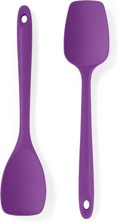 Siliconen Spatel Lepel 315℃ Hittebestendige Kooklepel (Paars)