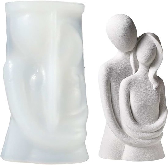Siliconen vorm, 3D-behuizing, kaarsvorm, kaarsvormen om te gieten, paar te knuffelen, kaarsvormen, siliconen voor zeep, kaarsen maken, handwerk, ornamenten