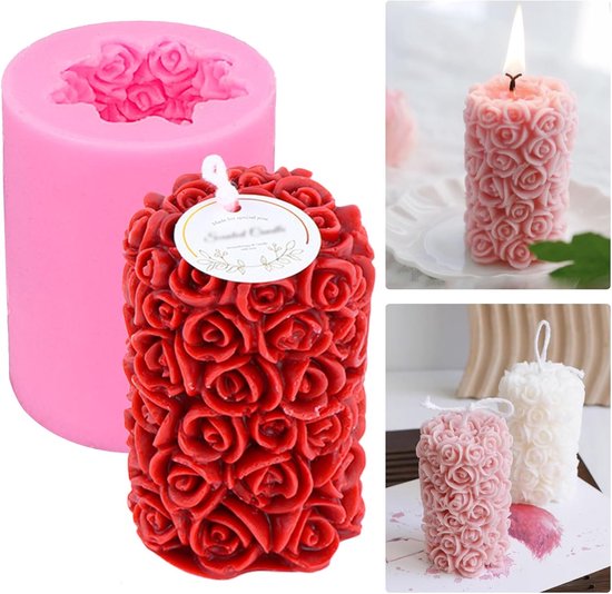 Siliconen Vorm Rozen Kaars Mal 3d Rozen Bloemen Gietkaars Mallen Siliconen Bloemen Gietmal Zeepvorm Diy Gieten Kaarsvorm Chocolade Fondant Taart Vorm