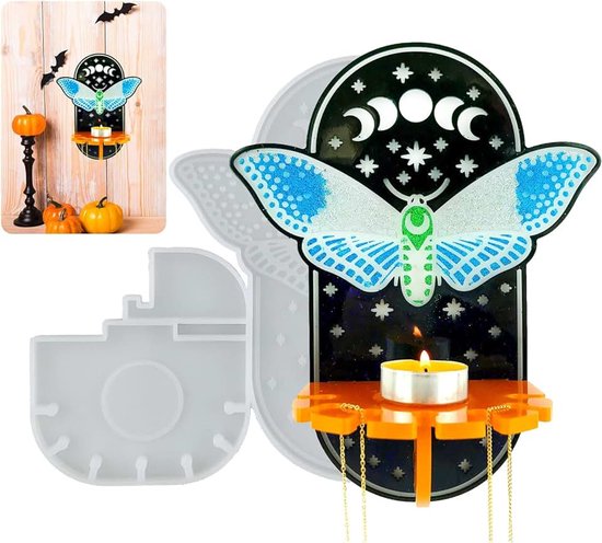 siliconen vorm vlinder siliconen gietvorm kaarshouder muur decoratie epoxyhars kandelaar vorm DIY Halloween muur kaarsenhouder harsvorm voor theelichthouders kaarsen muur hangende ornamenten