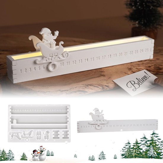 Siliconenvorm voor Adventskalender Kerstmis, siliconenvorm voor Adventskrans 1-25, siliconen gietvormen voor Adventskrans, gietvormen voor Adventskalender, gips voor gieten Advent gipsvormen tellen af