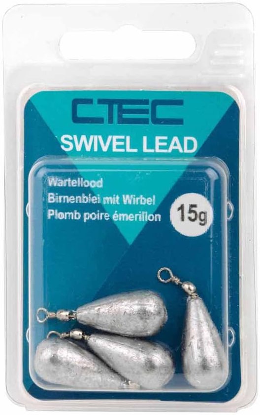 Sinkers 40 g - peerlood - natuur - geschikt voor vissen - m-winkel