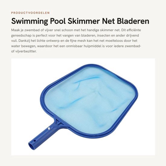 Skimmer Net Lichtgewicht - Zwembad/Vijver Reinigingsnet - Draagbaar Bladskimmer - Mesh Netontwerp - 28mm Connector - Eenvoudige Reiniging