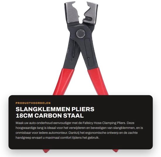 Slangklem Tang 18cm - Carbon Staal - Comfortabele Handgreep - R-Type Ontwerp - Lichtgewicht - Efficiënt Gebruik
