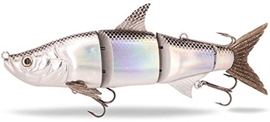 Sleepaas Swimbait - Groot Vis Aas - Snoek Vissen - Magnetisch Tophaak Systeem - 27 cm - Silver Star