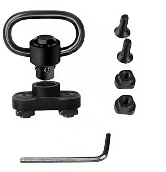 Sling Swivel Mount 1.25 Inch Quick Detachable Kit met Snelle Ontkoppelknop, Sling Mount Adapter en 360° Rotatie Sling Swivel Basis, voor Rail HandGuard