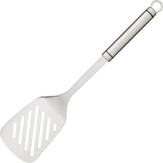 Slotted Turner, non-stick vis slice, duurzaam en gemakkelijk schoon te maken roestvrij staal, 36 cm (14"), zilver
