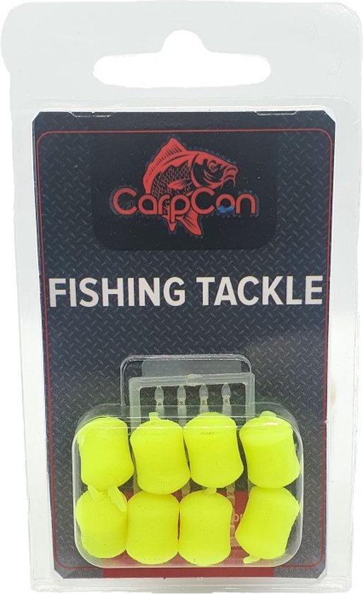 Slow Sinking Dumbell - Geel - 14mm - Yellow Banana - 8 stuks - Inclusief Hair Stoppers - Plastic Aas - Karper Vissen van SLO