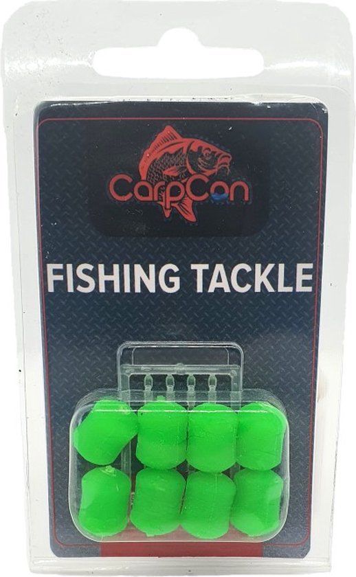Slow Sinking Dumbell - Groen - 14mm - Green Milky Cream - 8 stuks - Inclusief Hair Stoppers - Plastic Aas - Karper Vissen van SLO