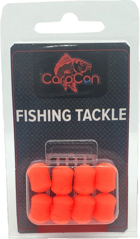 Slow Sinking Dumbell - Rood - 14mm - Red Strawberry - 8 stuks - Inclusief Hair Stoppers - Plastic Aas - Karper Vissen van SLO