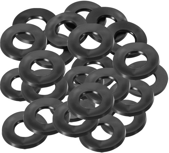 Sluitringen, rubberen afdichting, rond, 24 stuks, 12 mm ID, 24 mm OD, 3 mm dik, platte sluitringen, set, afdichtingsrubber voor kraanbuis, bevestigingsschroef, zwart