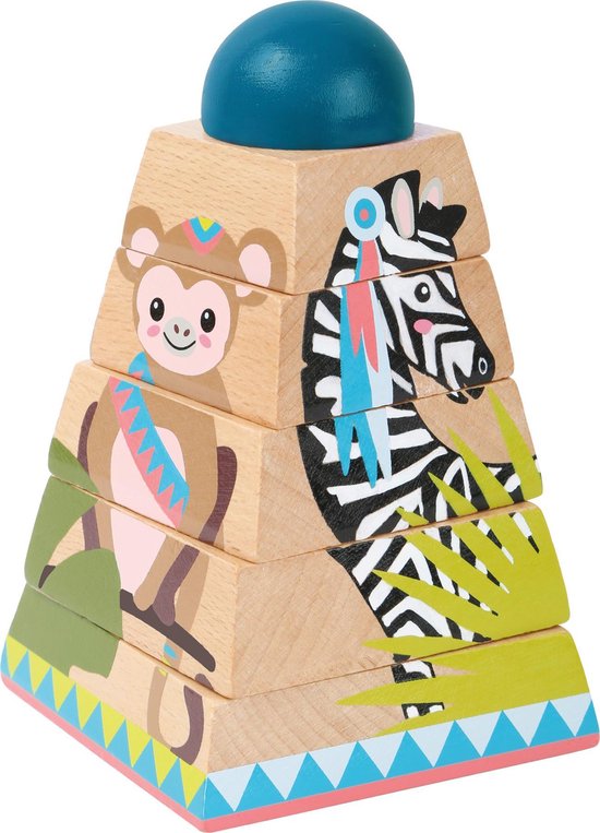 Small Foot - Houten Stapeltoren Jungle, 6dlg. van Small Foot