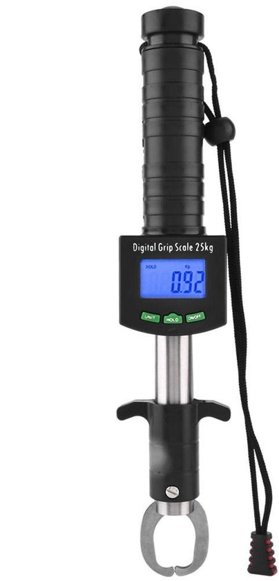 Smoakez - Vissen Grijper - Digitale Vis Grip - 3 in 1 Functionaliteit - 25 kg/55lb - Antislip Grip - Ideaal voor Vissers - Robuuste Constructie