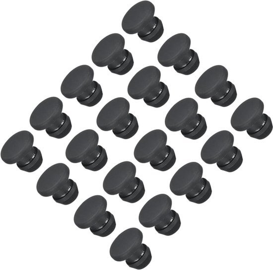 Snap-in Vergrendelingsgatstop, Siliconen Rubber, Waterdichte Afdichtdop, 6 mm Diameter, Zwart, 20 stuks