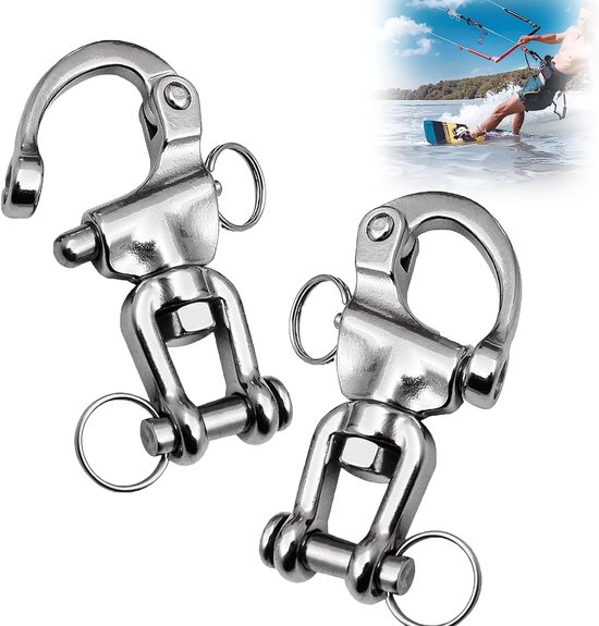 Snap Link,2 Pcs Links Stainless Steel,Link Panic Hook,Swivel Eye Snap Shackle Heavy Duty Snap Link Quick Release - ShopVlot