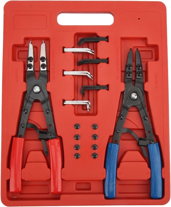 Snap Ring Pliers Set 2Pcs - Professioneel Metaal - Voor Binnen- en Buitenringen - Snel en Eenvoudig Gebruik - ShopVlot