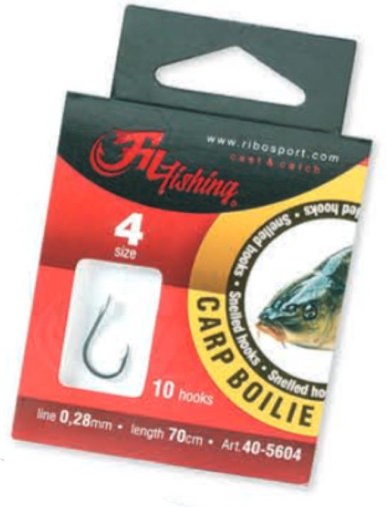 Snelled Hooks 'Carp' - Haakmaat #4 - 0.28mm - 70cm - 10 stuks - Karper, Penvis, Dobber, Witvis Onderlijnen van Inseltackle