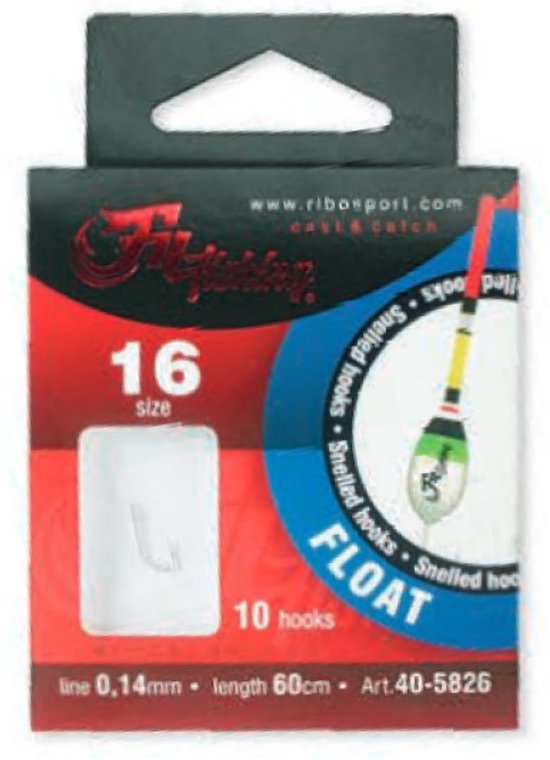 Snelled Hooks 'Float' - Haakmaat #14 - 0.14mm - 60cm - 10 stuks - Feeder & Witvis Onderlijnen - Dobber onderlijn van Fishtime