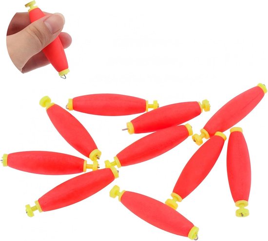 SnelShoppen - 10 Stuks Vissen Bobbers Floats Gewogen Schuim Snap On Float, Vissen Schuim Veer Float Bobber, Snap On Float Gewogen Bobbers Vissen Henge
