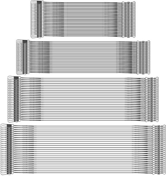 SnelShoppen - 100PCS Vissnoer Leaders, RVS Draad met Rolling Swivels en Snaps voor Snoekvissen, 15/20/25/30cm Vissport Accessoires