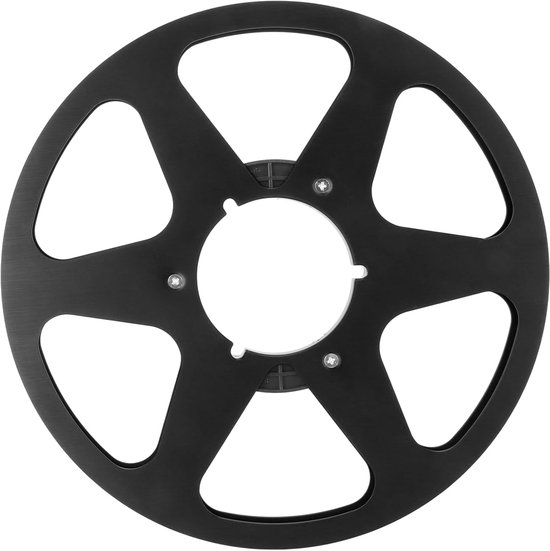 SnelShoppen - 10,5 Inch Ophaalspoel Aluminium Geluidsopnamespoel met 6 Windweerstandsgaten, Open Spoel voor 1/4 Lege Tapes, Zwart voor Reel-to-Reel Ta