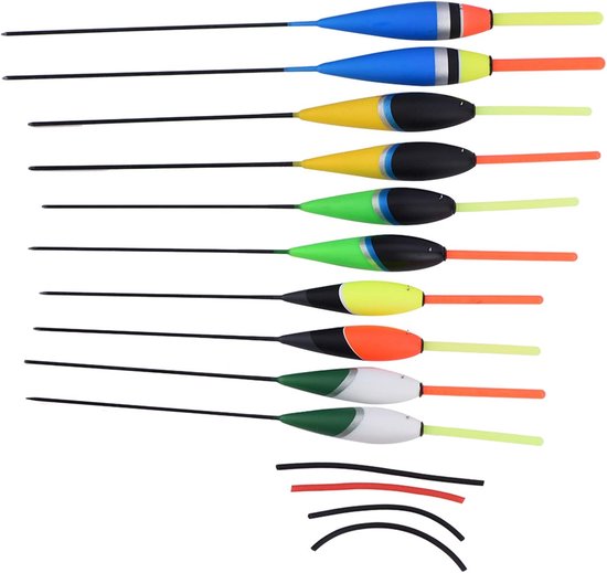 SnelShoppen - 10x Kleurige Vissers Float Bobbers - Perfect voor Zoet- en Zoutwater - Vissersaccessoires - Kleurvariaties voor Persoonlijke Keuze