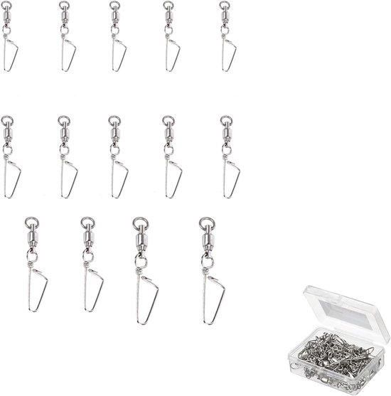 SnelShoppen - 14 Stuks Vislijn Koppeling, Snelle Ontkoppelbare Verbinding voor Karper en Forel Vissen, Roestvrij Staal, Corrosiebestendig, Duurzaam vo