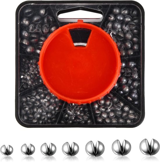 SnelShoppen - 179 Stukken Vislood Scrap Metaal met Opbergdoos, Hoogwaardige Lood Vissen, Gewichten, Verwijderbare Scrap Lijn, 7 Maten, 0.25 g/0.5 g/0.