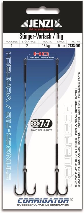 SnelShoppen - 2 Stuks Stinger Haak Maat 4 - 12kg Belastbaarheid - 8cm Lengte - Perfect voor Hengelsport en Vissen - Hoge Kwaliteit en Duurzaam
