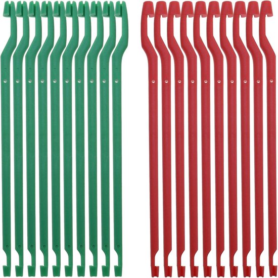 SnelShoppen - 20 Stuks Visshaak Ontdoeners Plastic Afneemgereedschap Haak Verwijder Tool Onthaker Vissen Accessoires 10 Stuks Rood en 10 Stuks Groen