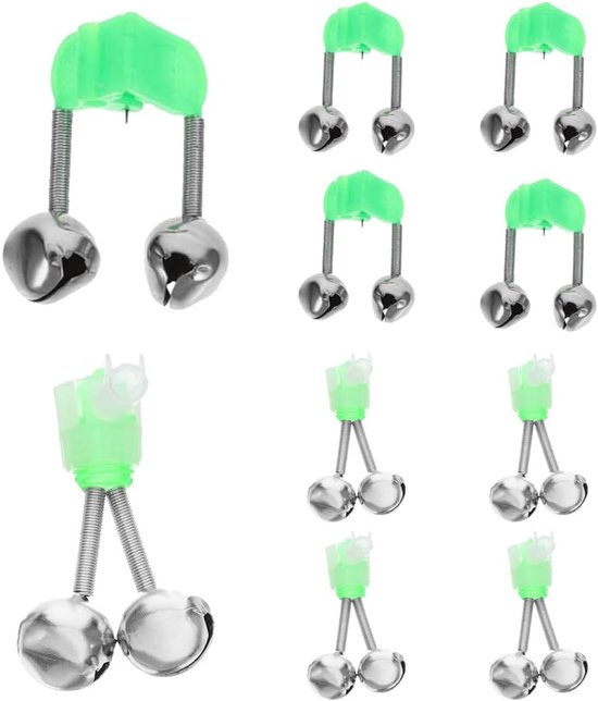 SnelShoppen - 20 Visbelletjes met Spiral Clip - Duidelijke Geluid - Nachtvissen - Dubbele Bel - Visalarm voor Vissers - Perfect voor Hengel en Zeerute