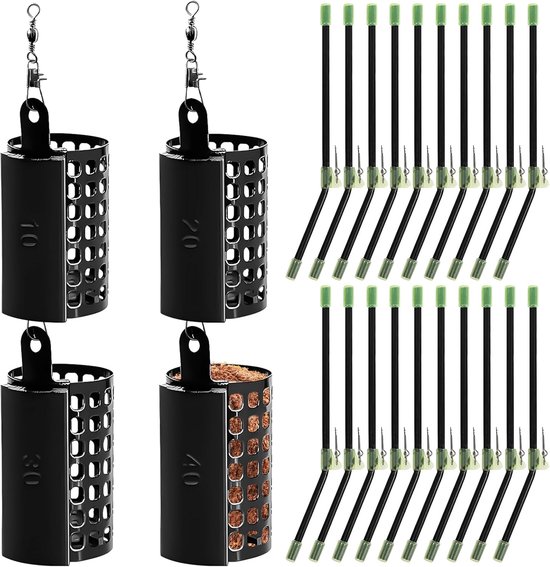 SnelShoppen - 20pcs Anti Tangle Voederkorf voor Vissen - 30g en 40g met Rotating Ring - Ideaal voor Zee- en Zoetwatervissen - Duurzaam Metaal - Feeder