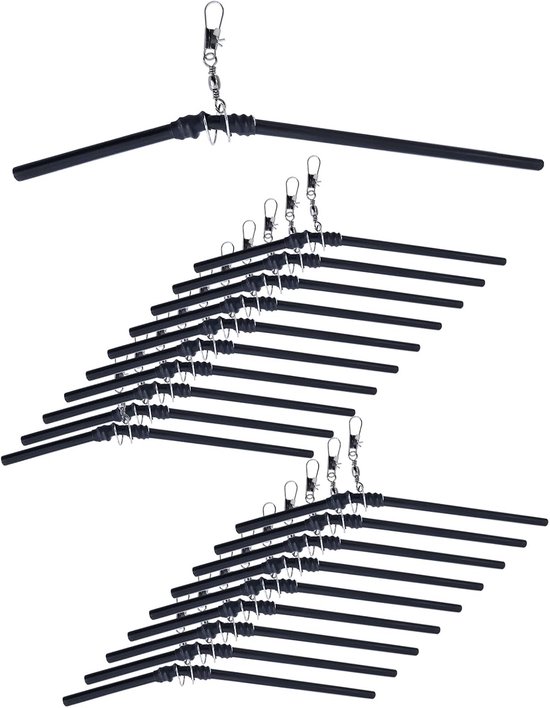 SnelShoppen - 20x PVC Balance Joint Visaccessoires voor Zeevissen, Lichtgewicht en Duurzaam, Anti-Tangling Functie, Zwart, 200mm