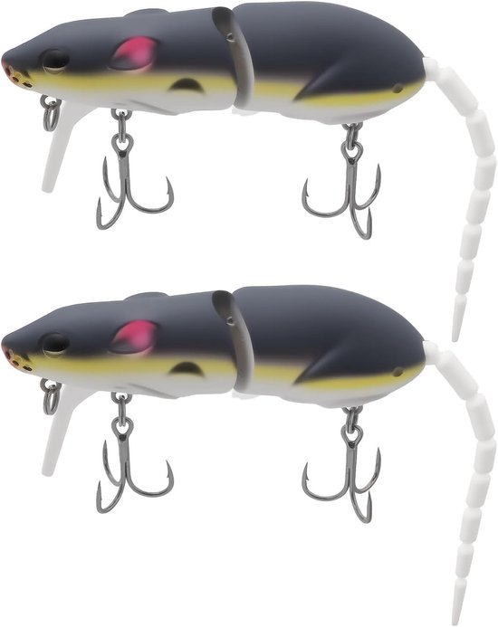SnelShoppen - 2pcs Rat Muis Swimbait 15G 15.5cm Topwater Gejoint Crankbait voor Roofvissen zoals Snoek en Zwarte Vis