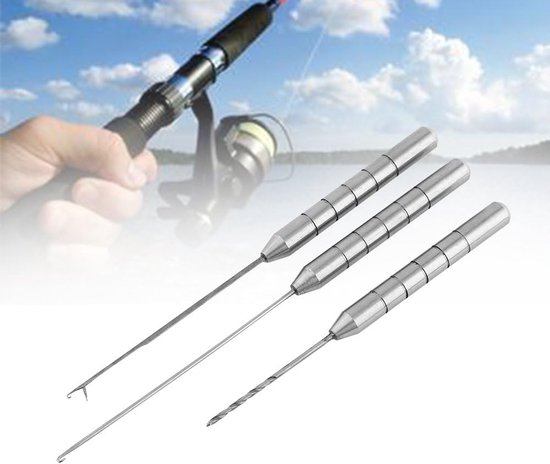 SnelShoppen - 3-in-1 Carp Fishing Aluminium Alliage Bait Needle Set - Duurzaam Vistuig, Ideaal voor Karpervissen, Compact en Handig, Vissers Benodigdh
