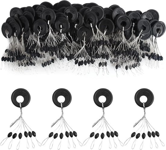 SnelShoppen - 300pcs Stop Float Fish, Stop Float Olive, 6-in-1 Rubber Stop Fishing Stopper, Maat M voor Stroom, Rivieren, Meren, Zeefishing