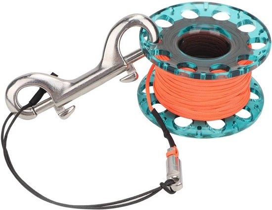 SnelShoppen - 30m Duik Finger Spool Reel, Duurzame Plastic Duikrol, 4 Kleuren, Onderwater Accessoire voor Duikers en Technisch Duiken (Blauw)