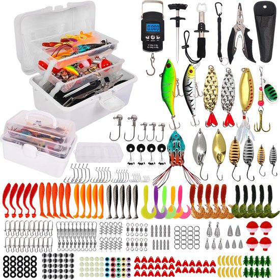 SnelShoppen - 320-delige hengelset voor beginners en gevorderden met draagbare box voor baars, bluegill, forel en meer - Perfect voor vissen, outdoor, van Snelshoppen