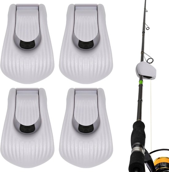 SnelShoppen - 4 Stuks Hengelclips, Multifunctionele Hengelbinders en Houder, Draagbare Afneembare en Vaste Opslagorganizers voor Casting Hengels, Spin