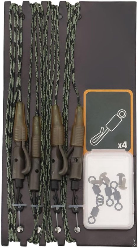 SnelShoppen - 4 Stuks Onderlijn Clips Anti-Bodem Verbinding Snelle Zinkende Karper Verbinding 100cm Voor Grof Zoetwater Vissen